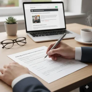 Close-up of an Application Form being Filled